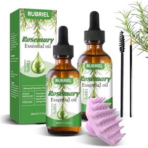 Ecoret-Pro 120ml Olio Di Rosmarino Per Capelli, 2 Pcs Olio Rosmarino Con Un Pettine, Rosemary Oil For Hair Growth Per Ciglia, Sopracciglia, Viso, Cura della Pelle, Massaggio del Corpo
