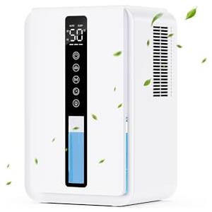 CURVAOP Deumidificatore Casa con 2500ml, Deumidificatore Casa Muffa Controllo Umidità & Modalità Sonno & 3 Velocità, Timer 6 a 48 Ore, Comando Touch e Luci RGB,Spegnimento Auto & Sbrinamento Auto,Antimuffa