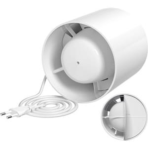 Milduall Aspiratore da Bagno 150mm, Ventilatore da Condotto Aspiratore bagno Ventilatore di Estrazione Fumo 320m³/h 35dB Silenzioso, Estrattore Aria per Bagno Cucina Serra Tenda Garage