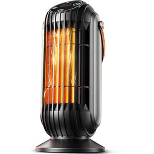 Vincona Stufetta Elettrica Basso Consumo, Stufa Bagno, Mini Termoventilatore Ceramico da 1500W, Protenzione Anti-surriscaldamento e Ribaltamento, 3 Impostazioni di Calore per Soggiorno, Stanze (Nero.)