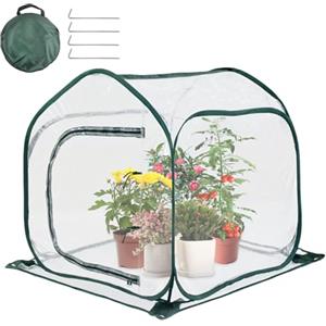 LINSOCLE Mini Serra da Balcone Piccola, Copertura Piante Inverno, Copertura Serra Protezione Invernale Piante dal Freddo Le tue Piante (80 x 80 x 80 cm)