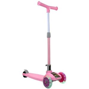 Frilla Monopattino per bambini 3+ anni con Ginocchiere e Luci LED lampeggianti - regolabile in altezza, pieghevole e stabile, ruote luminose | FLASHRIDE