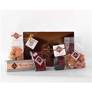 Dolci Aveja Pacco Delizioso Torrone Classico Aquilano 200g, Tavoletta di Cioccolato Fondente con Mandorle 90g, Ferratelline di Cioccolato Fondente 100g, Tozzetti Cantucci al Cioccolato 200g, Amaretti