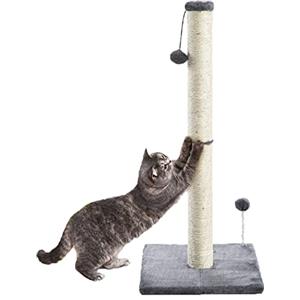 Eyeleaf Tiragraffi per Gatti Adulti 80cm Palo in Corda di Sisal Naturale con Palla Appesa, Morbido Peluche