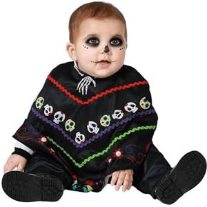 Atosa Costume Scheletro Poncho Messicano Bimbo 6 A 12 MESES