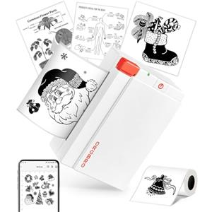 ORGBRO X3 Stampante Termica Bluetooth, Mini Stampante Portatile Senza Fili per Casa/Ufficio/Viaggi, Appunti, Foto, Etichette, Planner, 300DPI Stampante Adesivi per Smartphone - iOS/Android (Bianco)