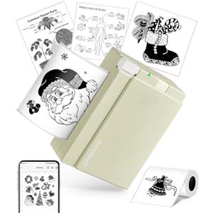 ORGBRO X3 Stampante Termica Bluetooth, Mini Stampante Portatile Senza Fili per Casa/Ufficio/Viaggi, Appunti, Foto, Etichette, Planner, 300DPI Stampante Adesivi per Smartphone-iOS/Android (Verde oliva)