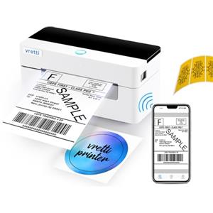vretti Stampante Etichette WIFI, Stampante Termica 4x6, con 20 rotoli di carta termica, Adatto Alle Piccole Imprese per Stampare Etichette di Spedizione,Compatibile con Amazon, DHL, UPS