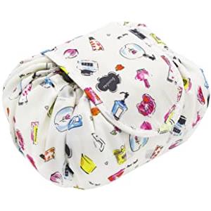 ONEGenug - Beauty case in velluto con coulisse, organizer per articoli da toeletta in un solo passaggio, astuccio per cosmetici per donne pigre, Modello Shampoo