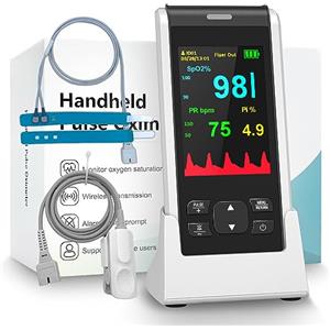 HOLFENRY Saturimetro Da Dito Professionale Certificato, HOLFENRY Saturimetro Pediatrico Bluetooth con App, Monitor Della Saturazione di Misuratore Ossigeno Da Dito per Neonati 0-3, Bambini, Anziani