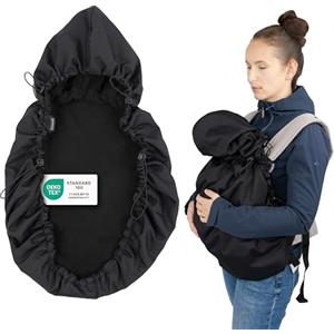 Zamboo Copri Marsupio Neonato Universale | Protezione Antivento in Caldo Pile, Compatibile con molti marsupi frontali | Certificata OEKO-TEX Standard 100 - Nero