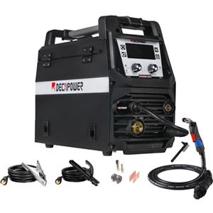 Decapower SYNMIG 200A Saldatrice MIG senza gas Sinergia MMA MIG MAG FLUX LIFT TIG 4 in 1 Attrezzatura per saldatura (SYNMIG-TYPE2)