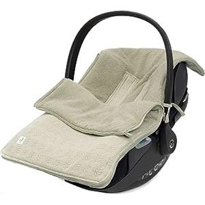 Jollein Sacco nanna Grain Knit Olive Green - per ovetto, seggiolino auto gruppo 0+ e passeggino, per cintura a 3 e 5 punti