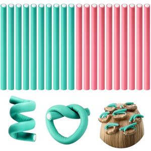 KIRZAX 20 Pz Arricciacapelli Flessibili Bigodini Flessibili per Capelli con Pettine, Bigodino per Capelli Corti,Bigodini per Capelli,Bigodini per Dormire, Capelli Lunghi, Medi