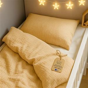 Totsy Baby mussola Copripiumino lettino neonato 100x135cm - Cotone parure di copripiumini per culla Set lenzuolo per piumino 100 x 135 cm con federe 60 x 40 cm certificazione Oeko-Tex