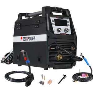 Decapower SYNMIG 200A Saldatrice MIG senza gas Sinergia MMA MIG MAG FLUX LIFT TIG 4 in 1 Attrezzatura per saldatura (PACK2)