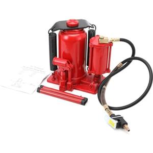 ECUTEE Cric Idraulico a Bottiglia 20 T, Cric Idraulico ad Aria Compressa Martinetto Sollevatore Uso Pneumatico e Manuale, Altezza di Sollevamento 260 - 510 mm, Idraulico Air Jack