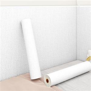 Aeovot Rotolo di Carta da Parati Autoadesiva in Schiuma XPE da 5 mm Anti Umidità Antimuffa Termoisolante - Pannello Isolante Termico Carta Adesiva per Pareti Interni Rivestimento Murale(Bianca,50cmx3m)