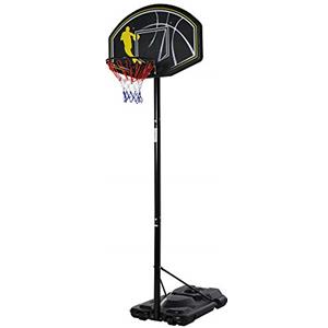 HOMCOM Canestro da Basket Altezza Regolabile in Acciaio con Base 112 × 74 × 365cm