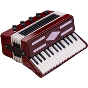 ZLXHDL Mini Fisarmonica in Legno, Modello Decorativo 6cm, Fisarmonica Piccola in Confezione Regalo, Ideale Come Gadget Musicale e Fisarmonica Giocattolo (Rosso)