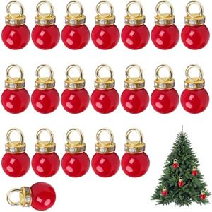 EULAPGOE Mini palline di Natale 20 pezzi decorazioni natalizie per albero bambole 1:12 accessori miniatura rosso oro argento per fai da te oregchini bracciali regali casa vacanze
