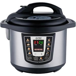 TZS First Austria - Pentola a pressione elettrica 6L con 9 programmi automatici - Multicooker 1000W come cuociriso, vaporiera, Crock Pot ecc. - Multivarka elettrico a pressione incl. libretto ricette