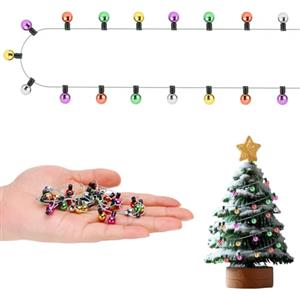 TAXTYHRE Accessori Casa Bambole Miniatura, Luci Fatate in Miniatura, Luci Natale La Casa Delle Bambole, Mini Albero di Natale, Decorazione del Giardino in Miniatura, 1M (Stile 1)