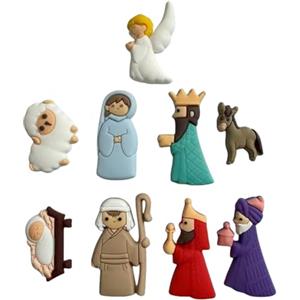 Zeizafa 9Pz/Set Patches per Presepe PVC Statuetta Miniatura Cartone Piatto Retro Incanto per Decorazioni Natalizie Artigianali
