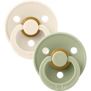 Bibs - Ciuccio Colour Rotondo Lattice Avorio/Salvia 6+ m Taglia 2 Confezione 2 Pezzi