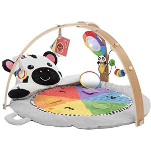 Baby Einstein Palestrina in peluche Zen's Activity Milestones, con barra in legno, per neonati e bimbi, 0-12 mesi, lavabile in lavatrice