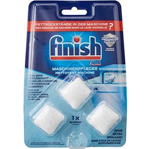 Finish pastiglie per la pulizia della macchina - Pastiglie per lavastoviglie anti sporco e grasso all'interno della lavastoviglie - 1 x 3 pastiglie per la pulizia della lavastoviglie