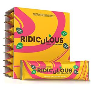 THE PROTEIN WORKS Barretta Proteica Vegana Ridiculous, 100% Vegetale, Senza Olio Di Palma