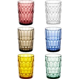 Guzzini Set 6 Bicchieri Alti Vanity Multicolor - Cristallo Acrilico Bio-Based, 428 cc, Lavabili in Lavastoviglie