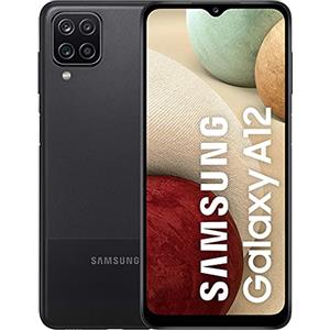 Samsung Galaxy A12, Smartphone, Display 6.5 HD+, 4 Fotocamere Posteriori, 64 GB Espandibili, RAM 4 GB, Batteria 5000 mAh, 4G, Dual Sim, Android 10, 205 g, Ricarica Rapida [Versione Italiana], Nero