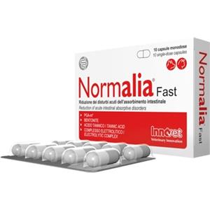 Innovet Normalia Fast - Integratore per Cani e Gatti, 10 Capsule per la Riduzione dei Disturbi Intestinali