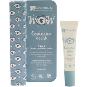 La Saponaria Crema Contorno Occhi 3 in 1 - 15 ml, Anti-borse, Occhiaie e Rughe con Caffeina e Acido Ialuronico