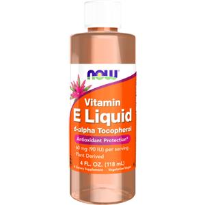 NOW Foods Vitamina E Liquida 118 ml - Antiossidante per pelle, gravidanza e salute del cuore