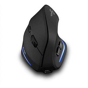 zelotes Mouse Wireless,Ricaricabili,3 DPI Regolabile,6 Pulsanti,2,4 GHz con Ricevitore USB,LED,Mouse Ergonomico Verticale Senza Fili per PC,Laptop,Mac,Nero