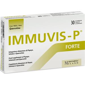 MAR-FARMA IMMUVIS P FORTE - Integratore Alimentare con Papaya, Selenio e Quercetina - 30 Compresse
