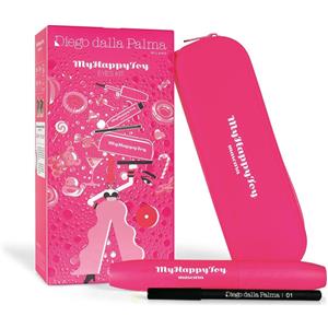Diego Dalla Palma MyHappyToy Mascara Kit - Mascara Nero 13 ml, Matita Nera n.01 e Pochette Fucsia