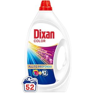Dixan Liquido Color Detersivo Lavatrice (52 Lavaggi), Detersivo liquido lavatrice per colori vivaci, pulizia profonda del bucato e freschezza igienica per la lavatrice, Rimuove le macchie da 20°C
