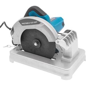 KAUITOPU Troncatrice da 1200 W, con lama per sega da 185 mm, per legno, alluminio, acciaio, plastica, smussatura da 0° a 45° (blu)
