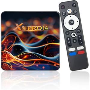 IDEALROYAL Android 14.0 TV Box, 2025 TV Box 4K con 2 GB RAM 16 GB ROM RK3518 Quad-Core 64bit Cortex-A53 Mali 450 MP2 GPU Supporto Bluetooth 5.0, Wi-Fi a Doppia Banda, 10/100M Ethernet HDR10