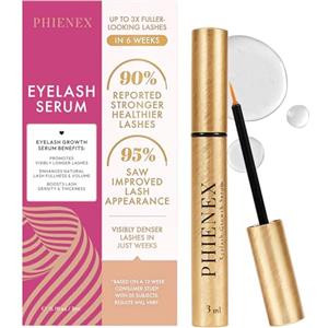 PHIENEX Siero Ciglia, Formula Rivitalizzante per Ciglia e Sopracciglia più Lunghe e Folte - Tecnologia US DermaCraft Labs con Complesso di Peptidi Botanici - 3ml