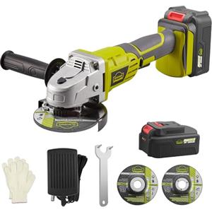 DEWINNER Smerigliatrice Angolare, DEWINNER Flessibile a Batteria 115mm per Molatura Taglio, 8500RPM, Inclusi 20V 3.0Ah Batteria e 1Hr Caricatore Rapido, Copertura a Sgancio Rapido, Dischi Da Taglio