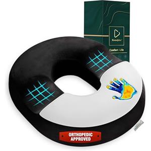 Ecosafeter Cuscino Antidecubito per Sedia-Memory foam ad alta densità-Sollievo da Emorroidi, Coccige e Dolore alla Schiena-Ergonomico per Sedia da Ufficio, Auto e Sedia a Rotelle