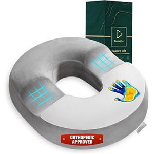 Ecosafeter Cuscino Antidecubito per Sedia-Memory foam ad alta densità-Sollievo da Emorroidi, Coccige e Dolore alla Schiena-Ergonomico per Sedia da Ufficio, Auto e Sedia a Rotelle