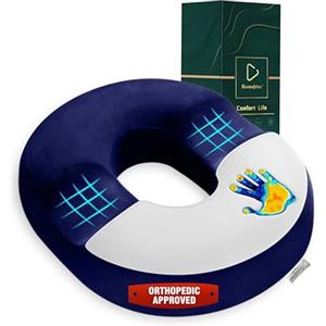 Ecosafeter Cuscino Antidecubito per Sedia-Memory foam ad alta densità-Sollievo da Emorroidi, Coccige e Dolore alla Schiena-Ergonomico per Sedia da Ufficio, Auto e Sedia a Rotelle