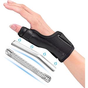 Fasola Tutore Pollice Reversibile, Tutore Dito A Scatto Pollice Destro & Sinistro, Tutore Polso Pollice con Due Stecche Metalliche, Stecca Dito Per L'artrite, la Tendinite e le Distorsioni - L