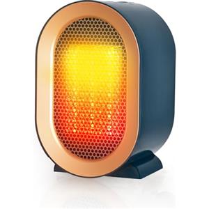 Neqraxis 1200W Stufetta Elettrica da Bagno, Stufa Elettrica Basso Consumo, Termoventilatore Ceramico PTC, 2 Velocità, Silenzioso, Protezione Surriscaldamento e Ribaltamento, per Camera, Ufficio, Blu